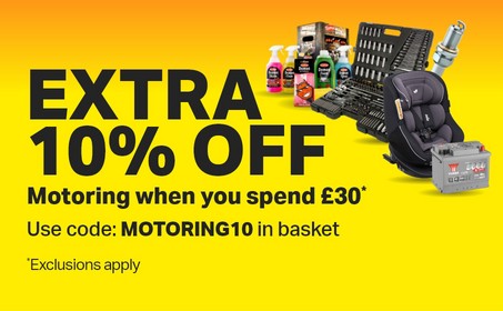 10% off When You Spend £30 on Motoring